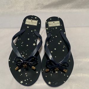 Kate Spade flip flops dark blue size 7-8 Stars for the 4th!!